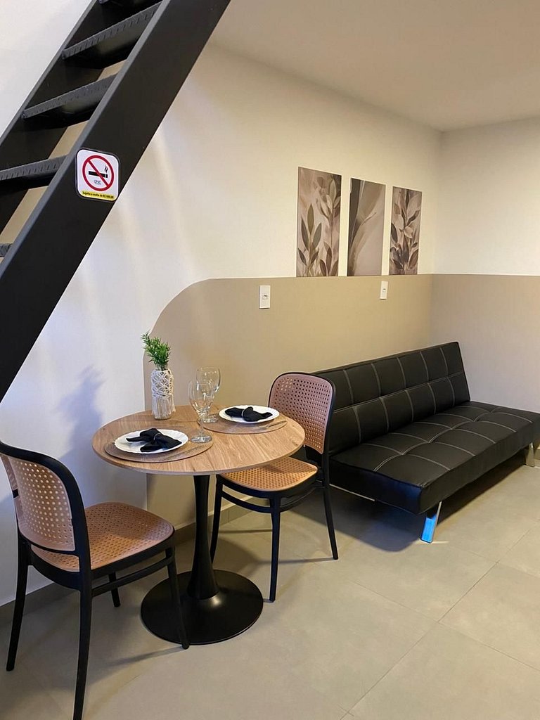 Studio 21 mezanino, ar, cozinha e sef check-in