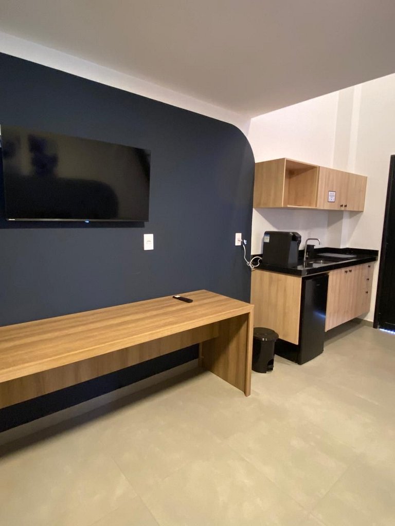Studio 25 mezanino, cama aconchegante e ar