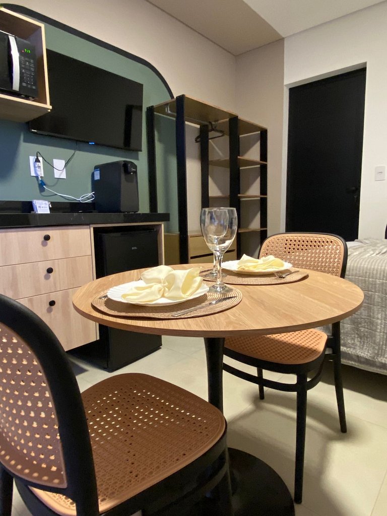Studio 6 térreo, ar, cozinha e cama confortável