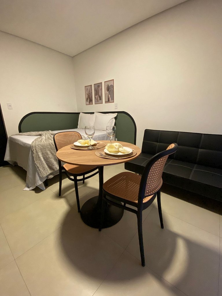 Studio 6 térreo, ar, cozinha e cama confortável