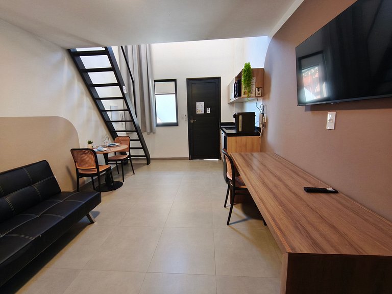 Studio 19 mezanino c/ vaga, centro Indaiatuba