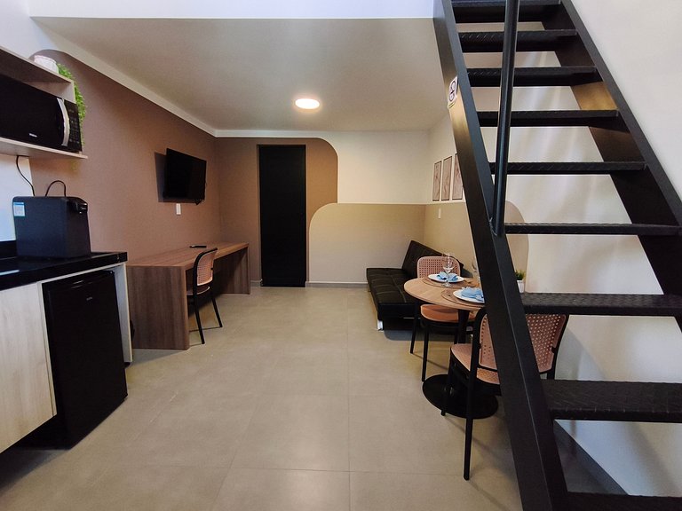 Studio 19 mezanino c/ vaga, centro Indaiatuba