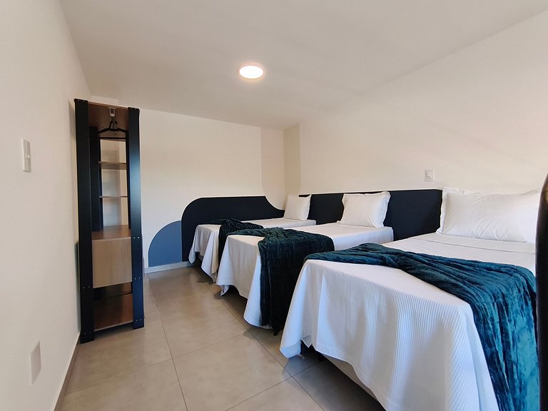 Studio 25 mezanino, cama aconchegante e ar